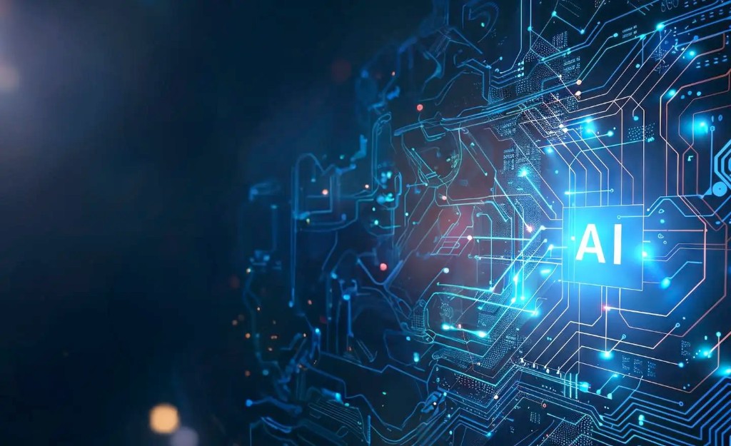 Two adult men are shaking hands in an outdoor office courtyard, suggesting a professional meeting or agreement. The setting features modern architecture, greenery, and patio furniture under shade sails. Both individuals are dressed in business attire, one in a suit jacket and the other in a vest and rolled-up sleeves. The scene conveys a collaborative and positive business atmosphere.